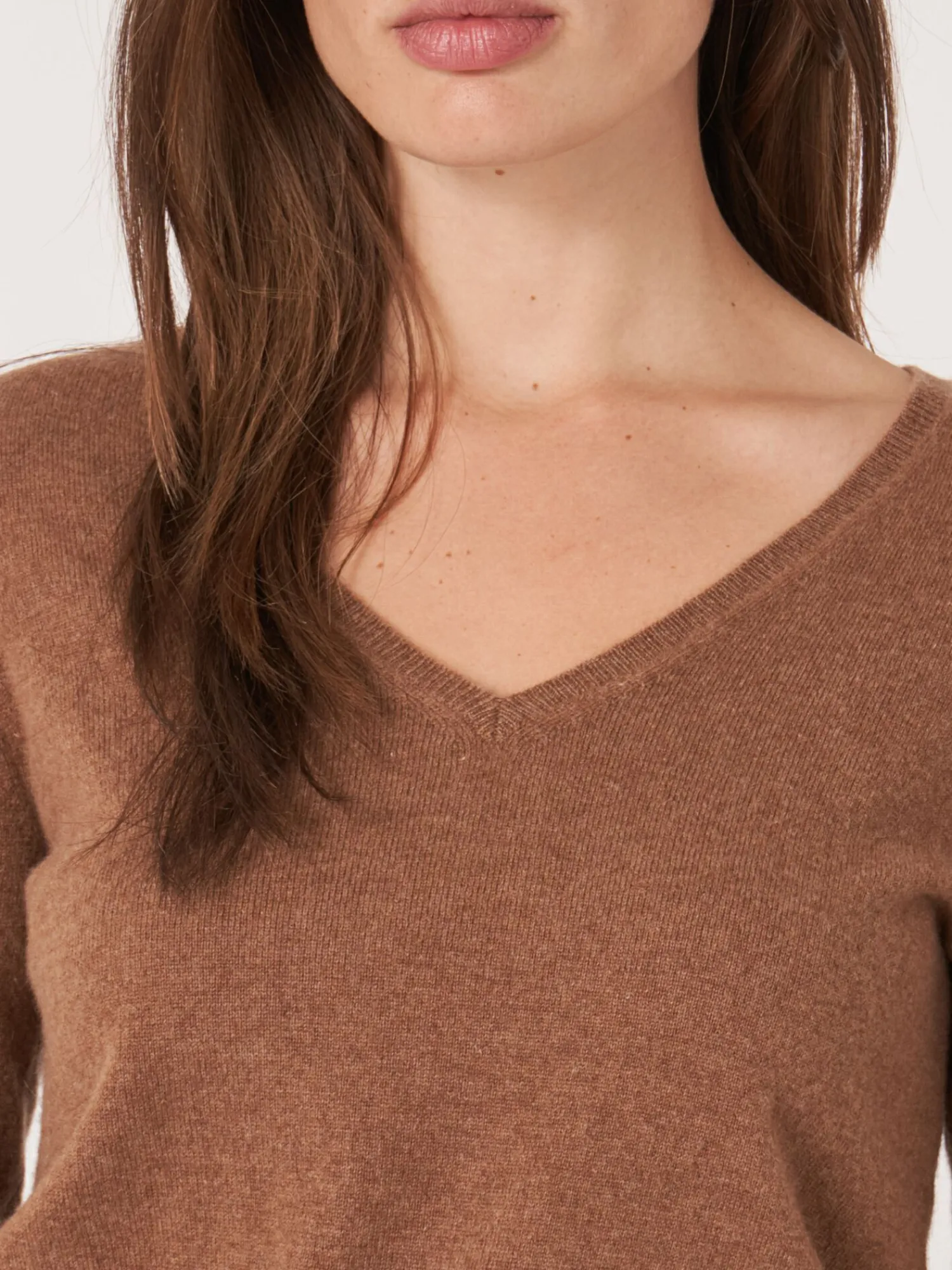 Best Basic Organisch Cashmere V-Hals Trui Dames Truien