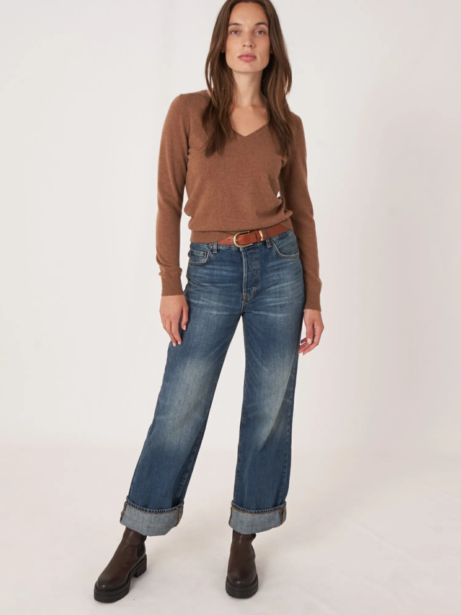 Best Basic Organisch Cashmere V-Hals Trui Dames Truien