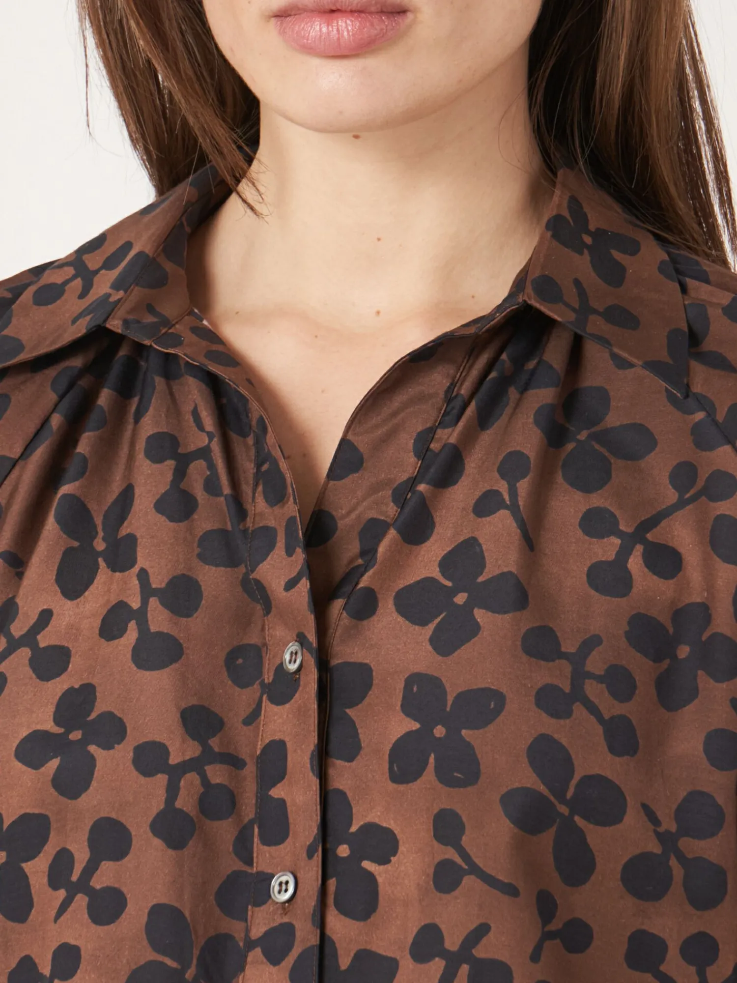 Best Blouse Met Bloemenprint Van Katoen-Zijde-Mix Dames Blouses
