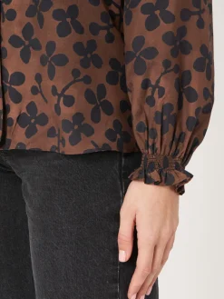 Best Blouse Met Bloemenprint Van Katoen-Zijde-Mix Dames Blouses