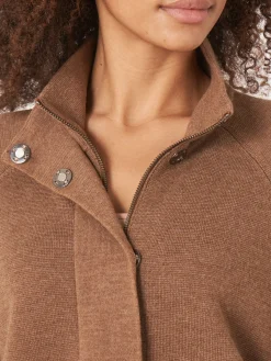 Online Dubbel Gebreid Vest Van Merinowol Met Opstaande Kraag Dames Vesten