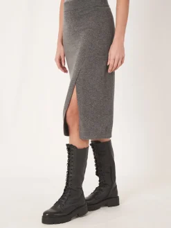 Best Fijn Gebreide Cashmere Rok Met Split Dames Jurken En Rokken