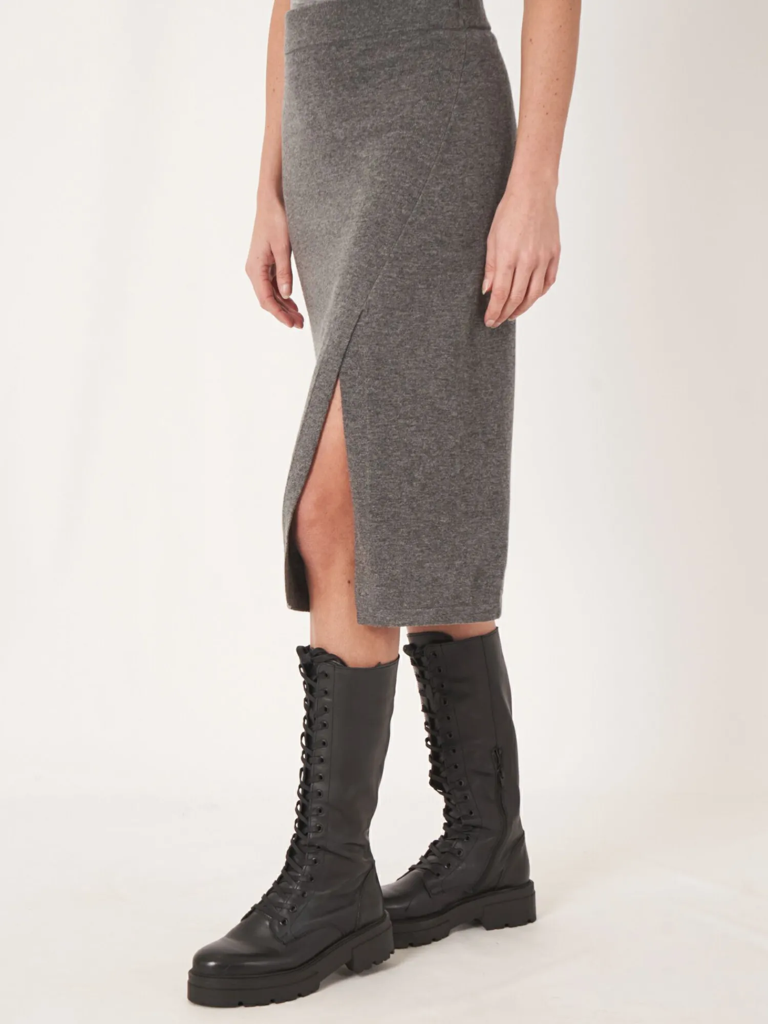 Best Fijn Gebreide Cashmere Rok Met Split Dames Jurken En Rokken