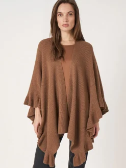 Flash Sale Gebreide Cape Met Ruches Dames Poncho's