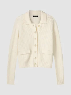 Sale Geribd Vest Met Polokraag Van Merinowol Dames Vesten