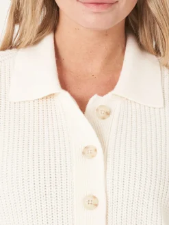 Sale Geribd Vest Met Polokraag Van Merinowol Dames Vesten