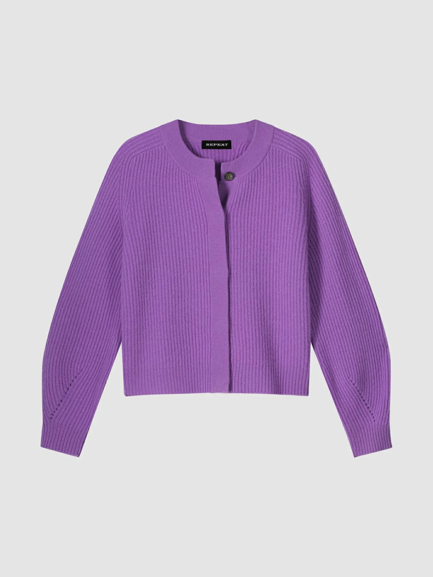 Store Geribde Cashmere Cardigan Met Pofmouwen Dames Vesten