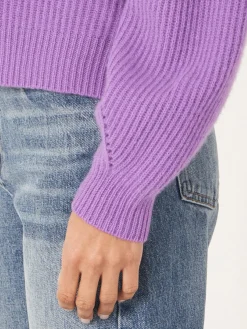 Store Geribde Cashmere Cardigan Met Pofmouwen Dames Vesten