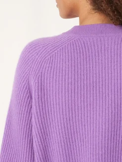 Store Geribde Cashmere Cardigan Met Pofmouwen Dames Vesten