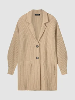 Shop Halflang Vest Met Rib En Reverskraag Dames Vesten