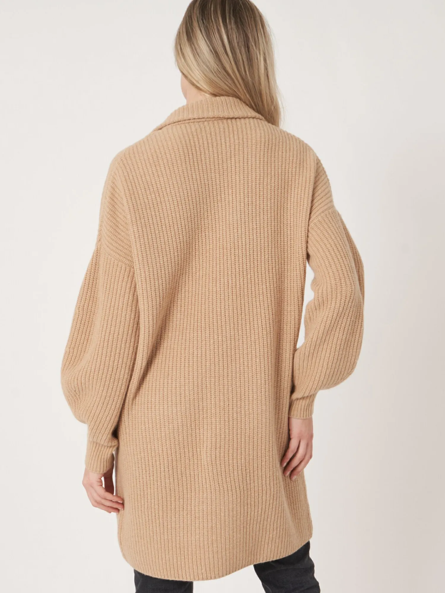 Shop Halflang Vest Met Rib En Reverskraag Dames Vesten