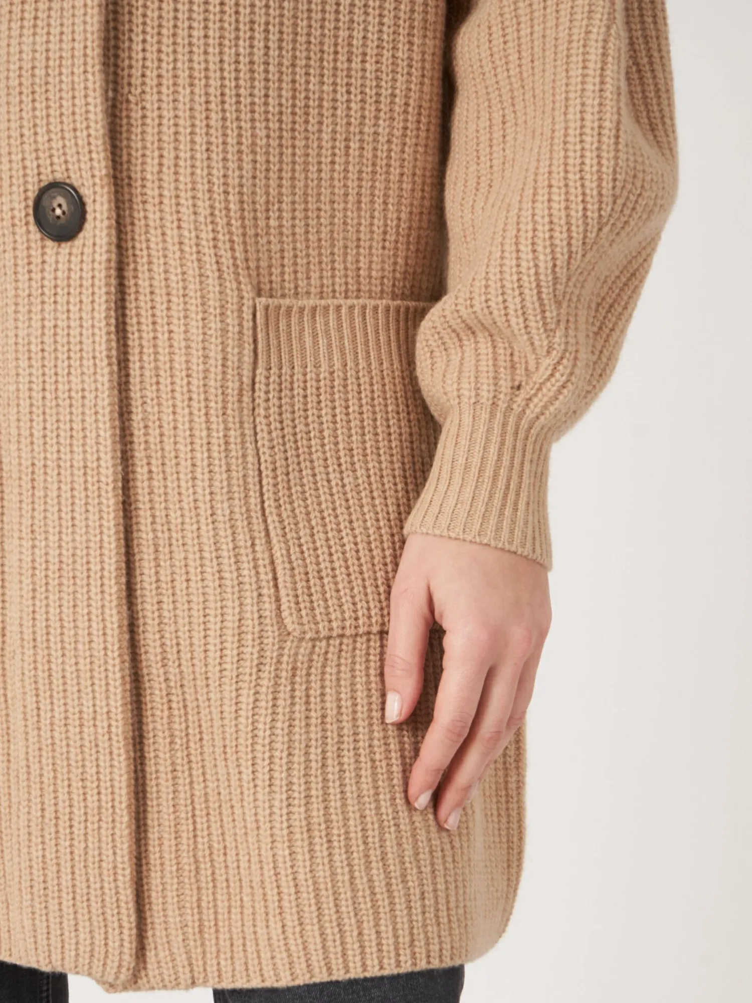 Shop Halflang Vest Met Rib En Reverskraag Dames Vesten