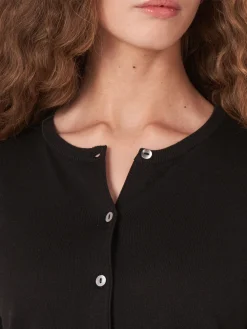 Outlet Kort Vest Met Ronde Hals Van Biologisch Katoen Dames Vesten