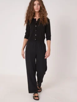 Outlet Kort Vest Met Ronde Hals Van Biologisch Katoen Dames Vesten