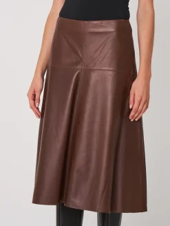 Cheap Leren A-Lijn Rok Dames Leer