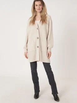 Cheap Middellang Geribd Vest Met Zakken Dames Vesten