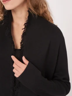 Flash Sale Open Cardigan Met Sjaalkraag Met Franjes Dames Vesten