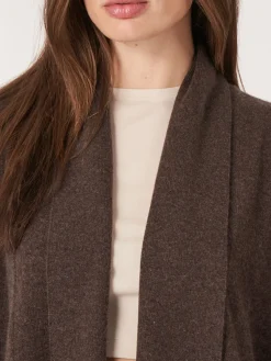 Best Open Cashmere Open Sjaalkraag Vest Met Zakken Dames Vesten