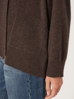 Best Open Cashmere Open Sjaalkraag Vest Met Zakken Dames Vesten