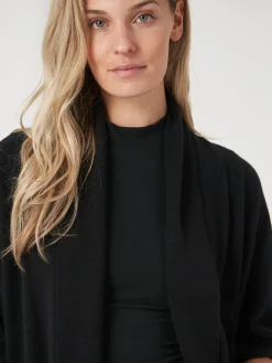 Clearance Open Cashmere Open Sjaalkraag Vest Met Zakken Dames Vesten