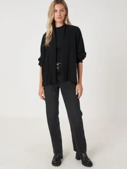 Clearance Open Cashmere Open Sjaalkraag Vest Met Zakken Dames Vesten