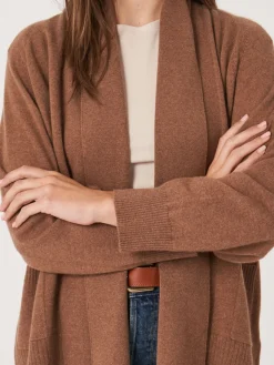 Best Sale Open Cashmere Open Sjaalkraag Vest Met Zakken Dames Vesten