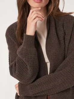 Discount Open Cashmere Vest Met Textuur Dames Vesten