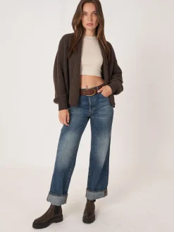 Discount Open Cashmere Vest Met Textuur Dames Vesten