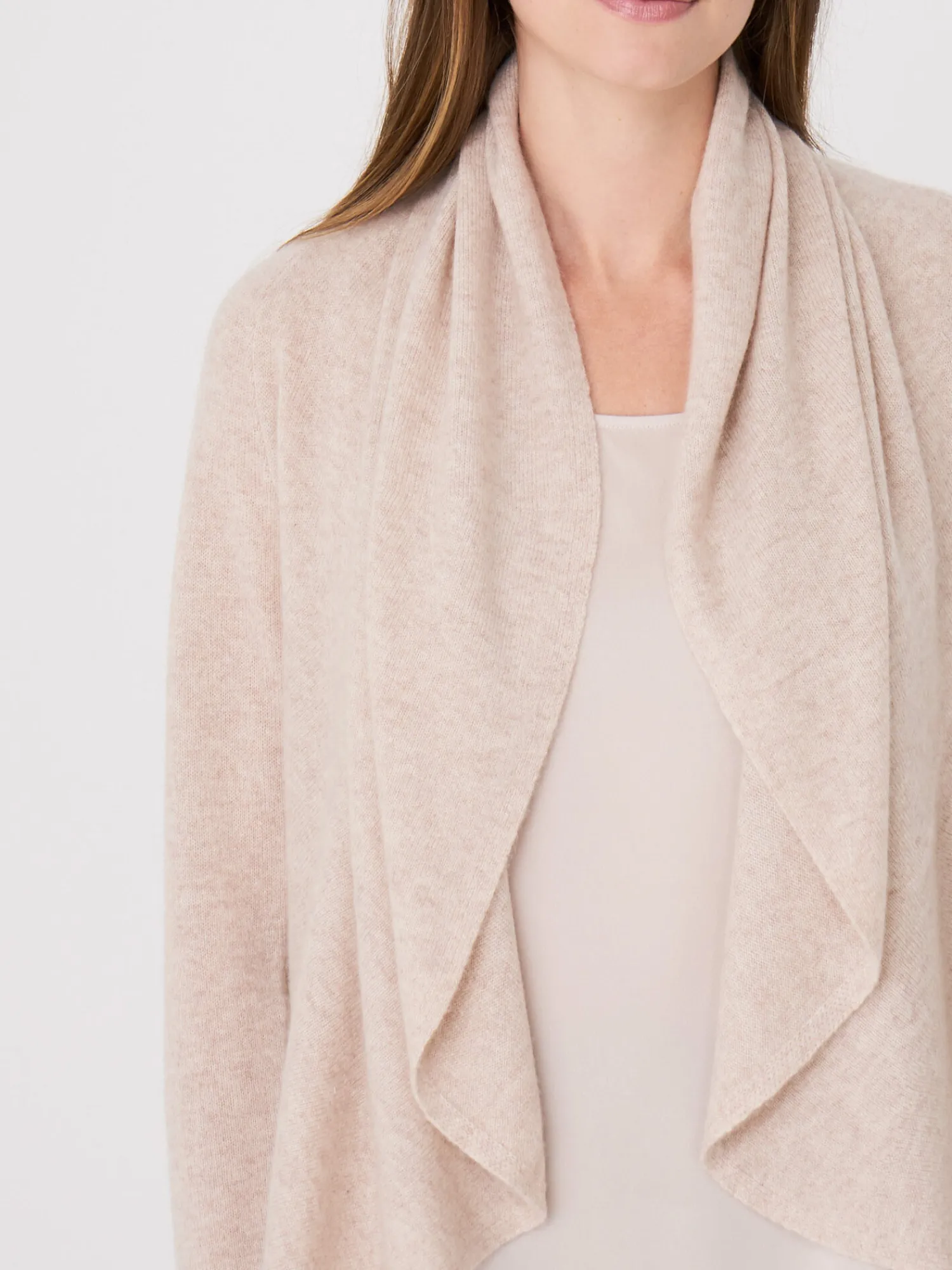 Cheap Open Organisch Cashmere Vest Met Sjaalkraag Dames Vesten