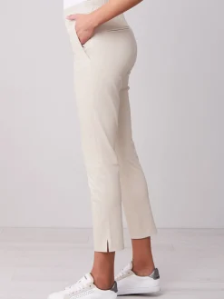 Cheap Pantalon Met Split Van Leer Met Stretch Dames Leer