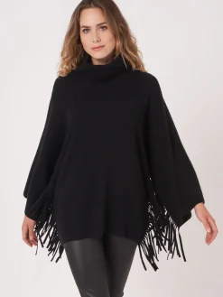 Cheap Poncho Trui Met Rolkraag En Franjes Dames Poncho's