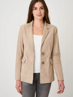 Best Suede Blazer Met Getailleerde Fit Dames Leer