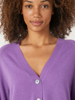 Outlet Vest Met Knopen En Raglan-Pofmouwen Dames Vesten