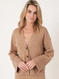 Clearance Vest Met Voorzak En Wijde Mouwen Met Geribd Detail Dames Vesten