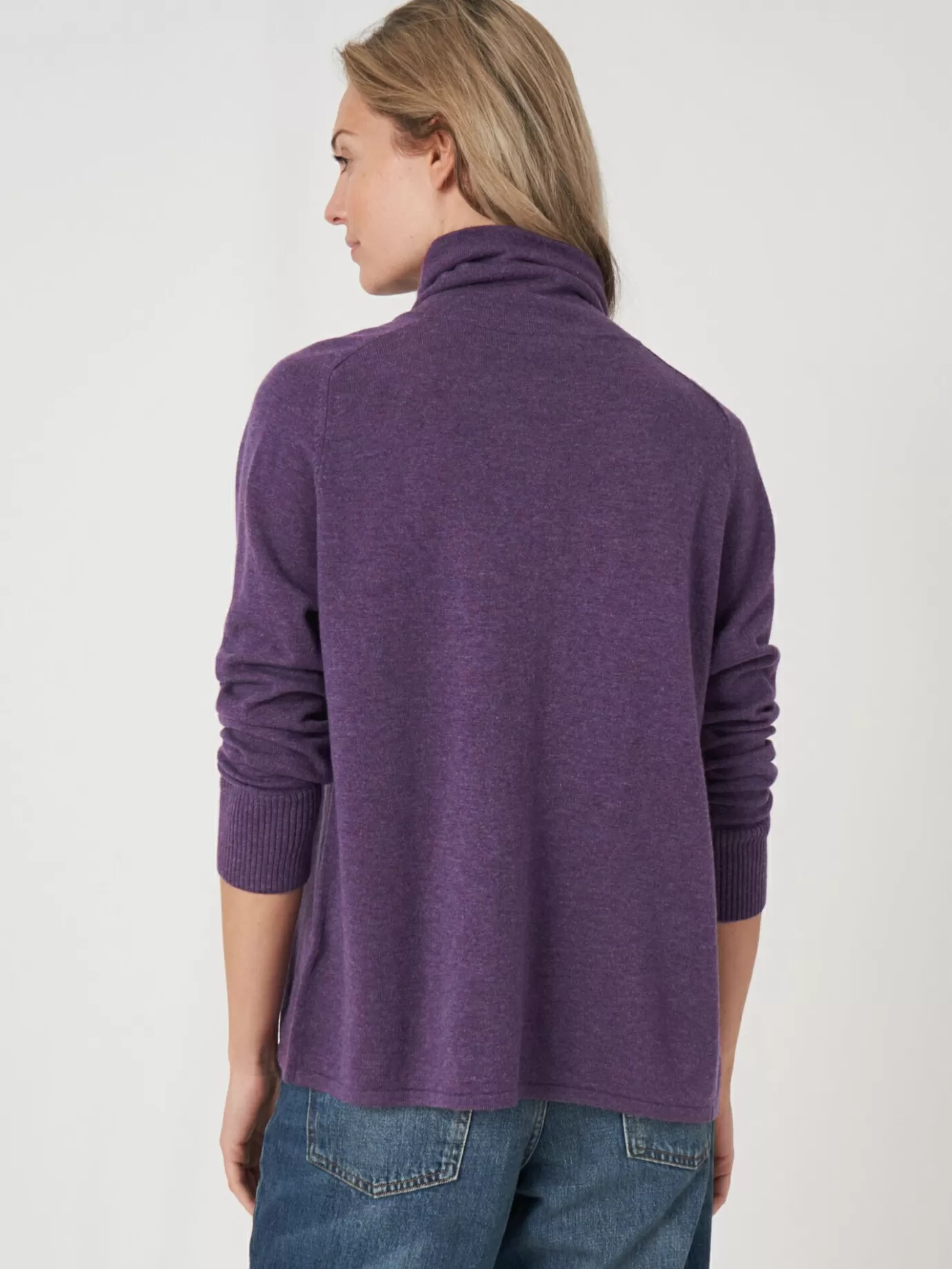 REPEAT cashmere Vesten<Asymmetrisch Vest Met Franje Van Cashmere-Mix Amethist