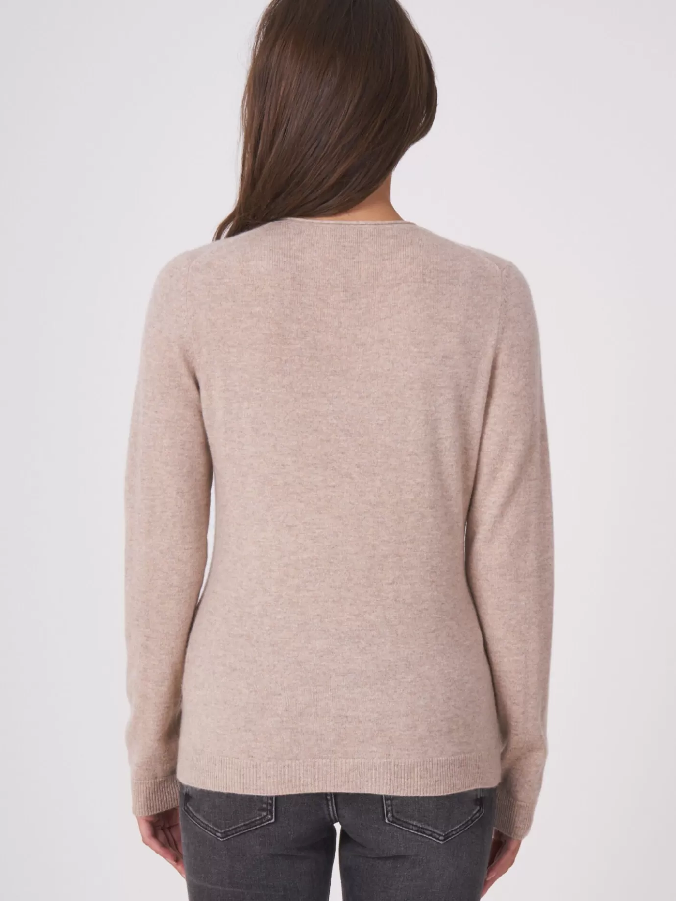 REPEAT cashmere Vesten<Basic Cardigan Met V-Hals En Zakken Zand