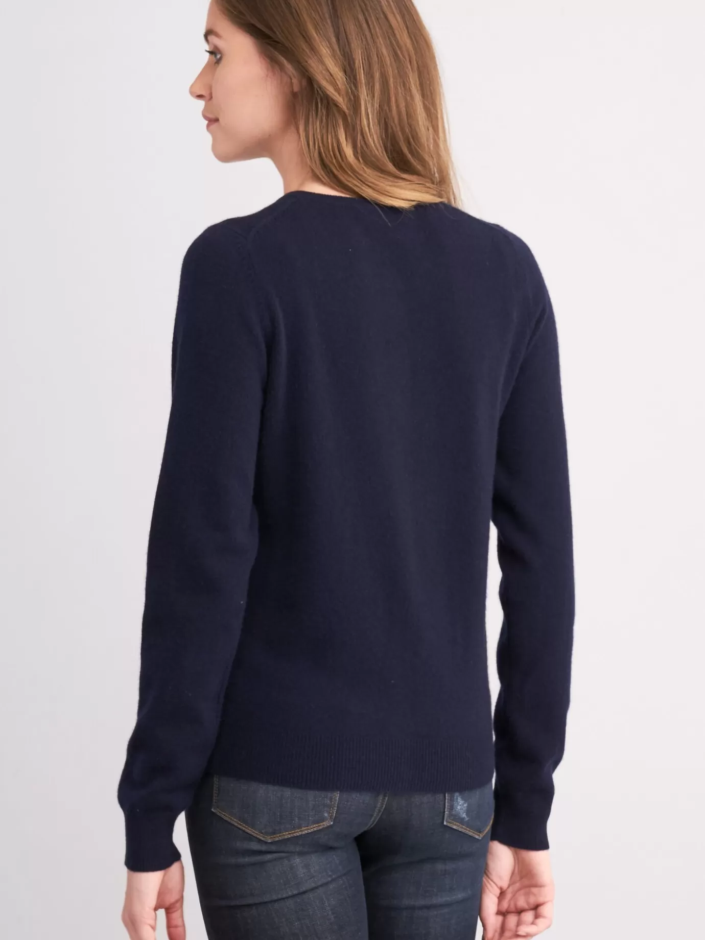 REPEAT cashmere Vesten<Basic Cashmere Cardigan Met Ronde Hals Marine