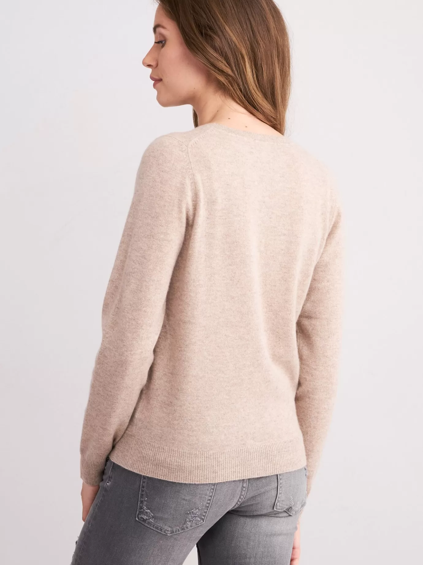 REPEAT cashmere Vesten<Basic Cashmere Cardigan Met V-Hals Zand