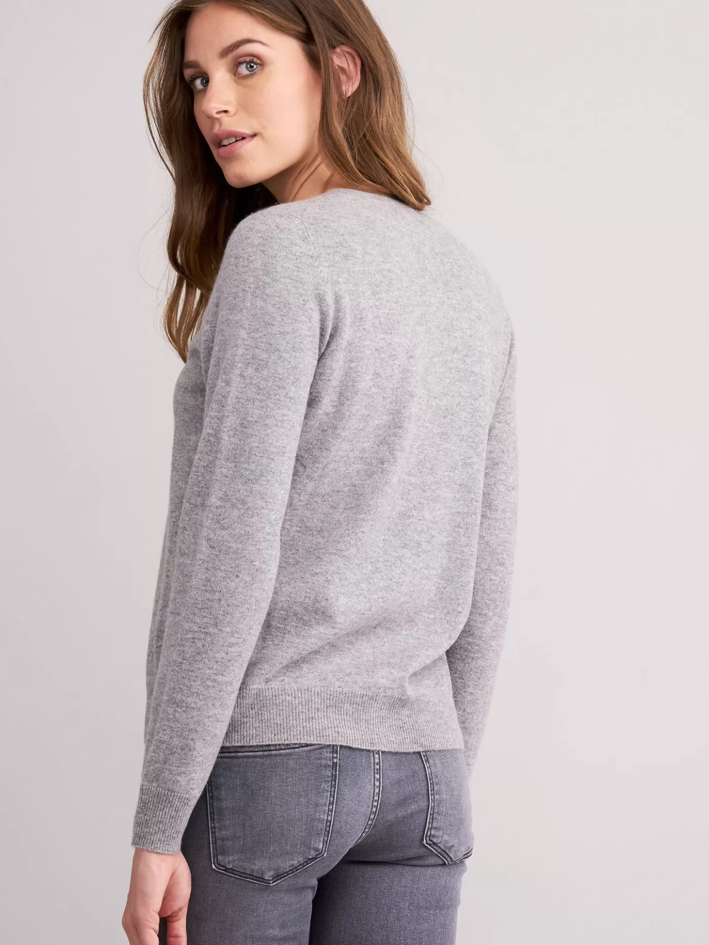 REPEAT cashmere Vesten<Basic Cashmere Cardigan Met V-Hals Lichtgrijs