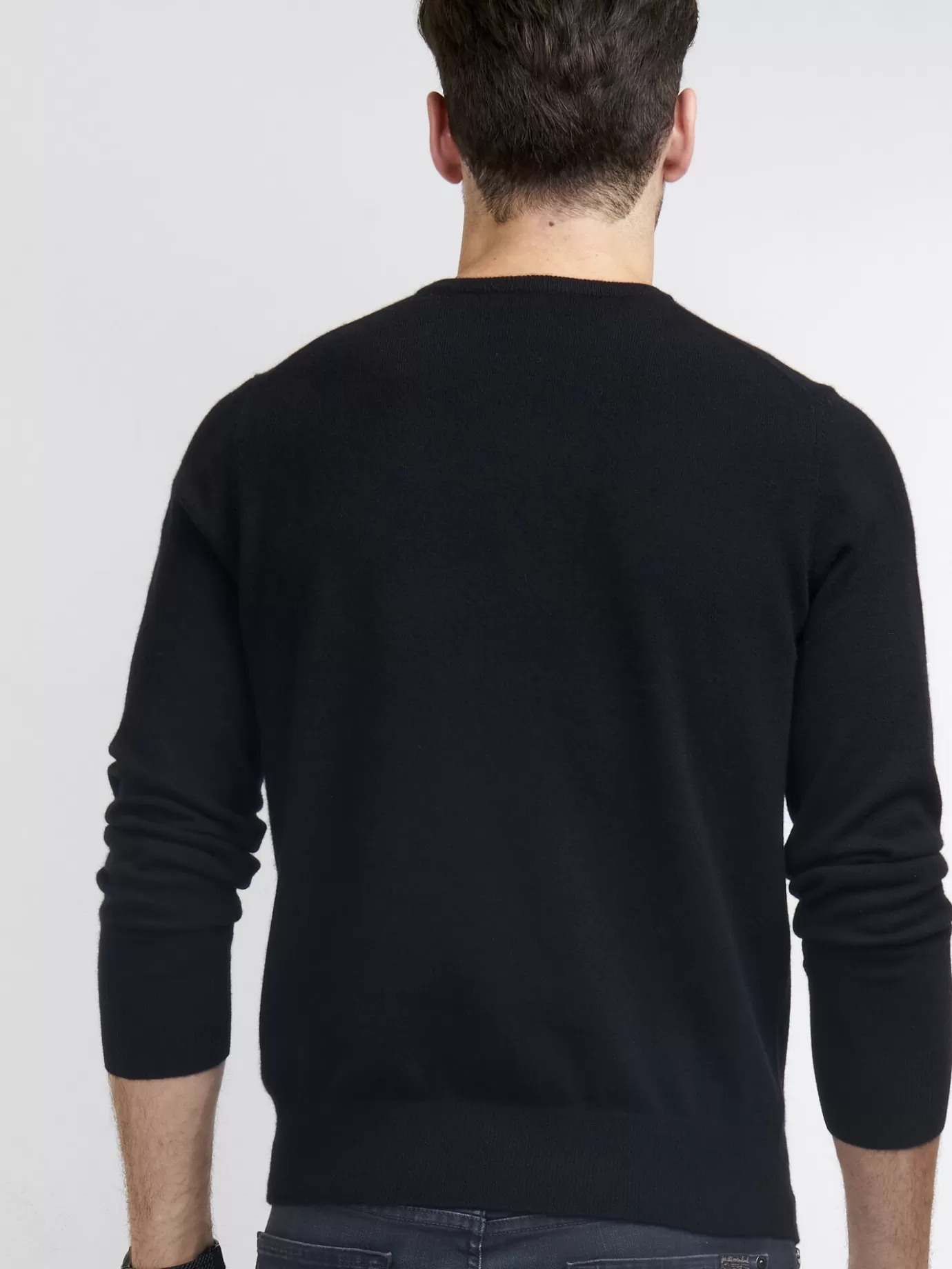 REPEAT cashmere Sweaters<Basic Heren-Trui Met Ronde Hals Zwart