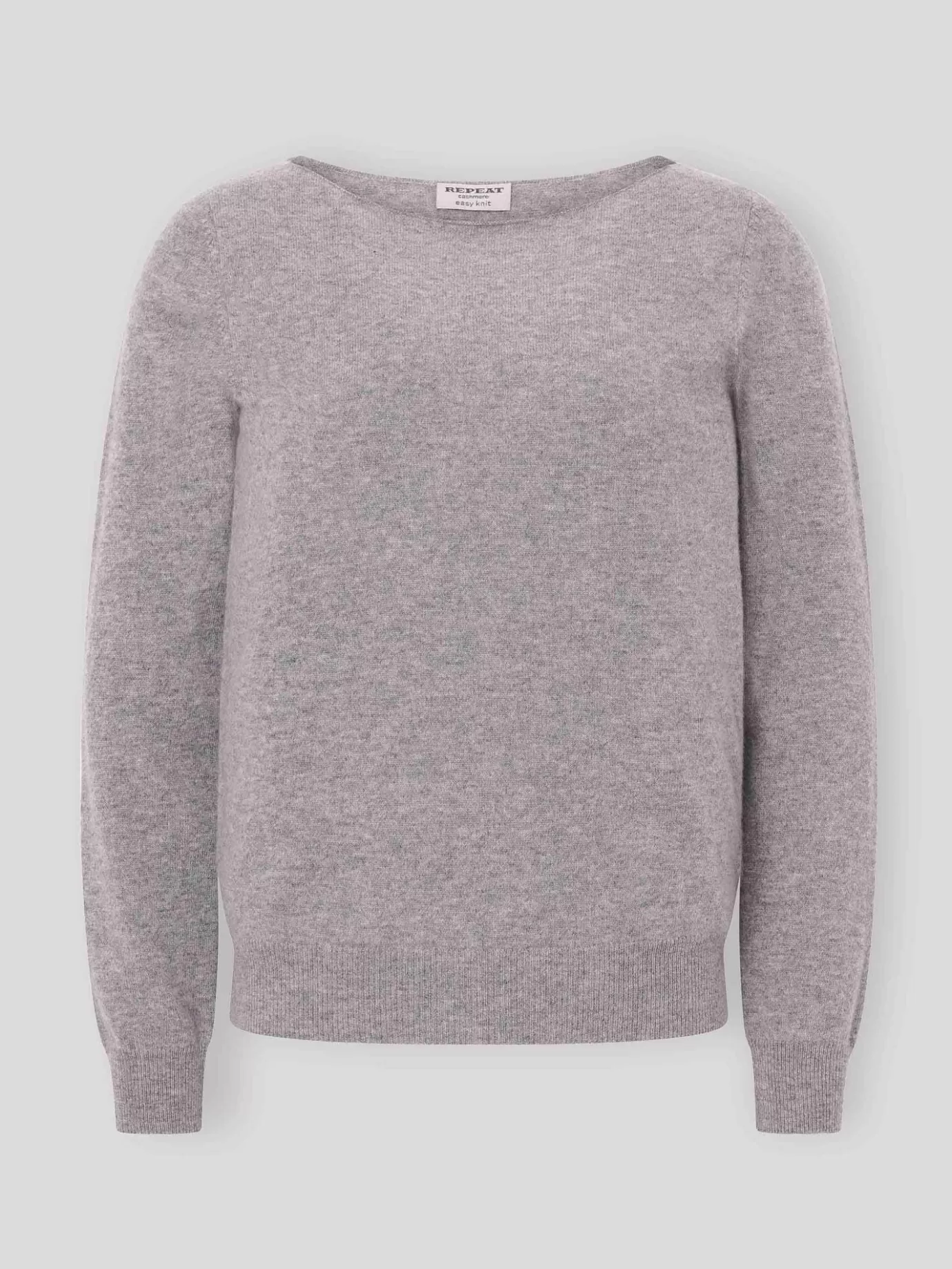 REPEAT cashmere Truien<Basic Organisch Cashmere Boothals Trui Lichtgrijs