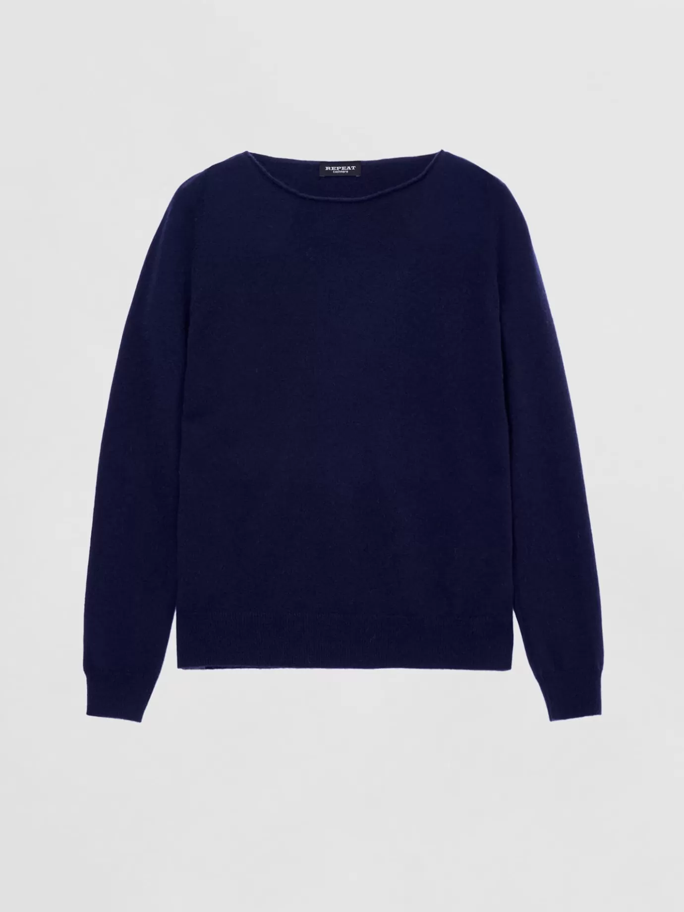 REPEAT cashmere Truien<Basic Organisch Cashmere Boothals Trui Marine