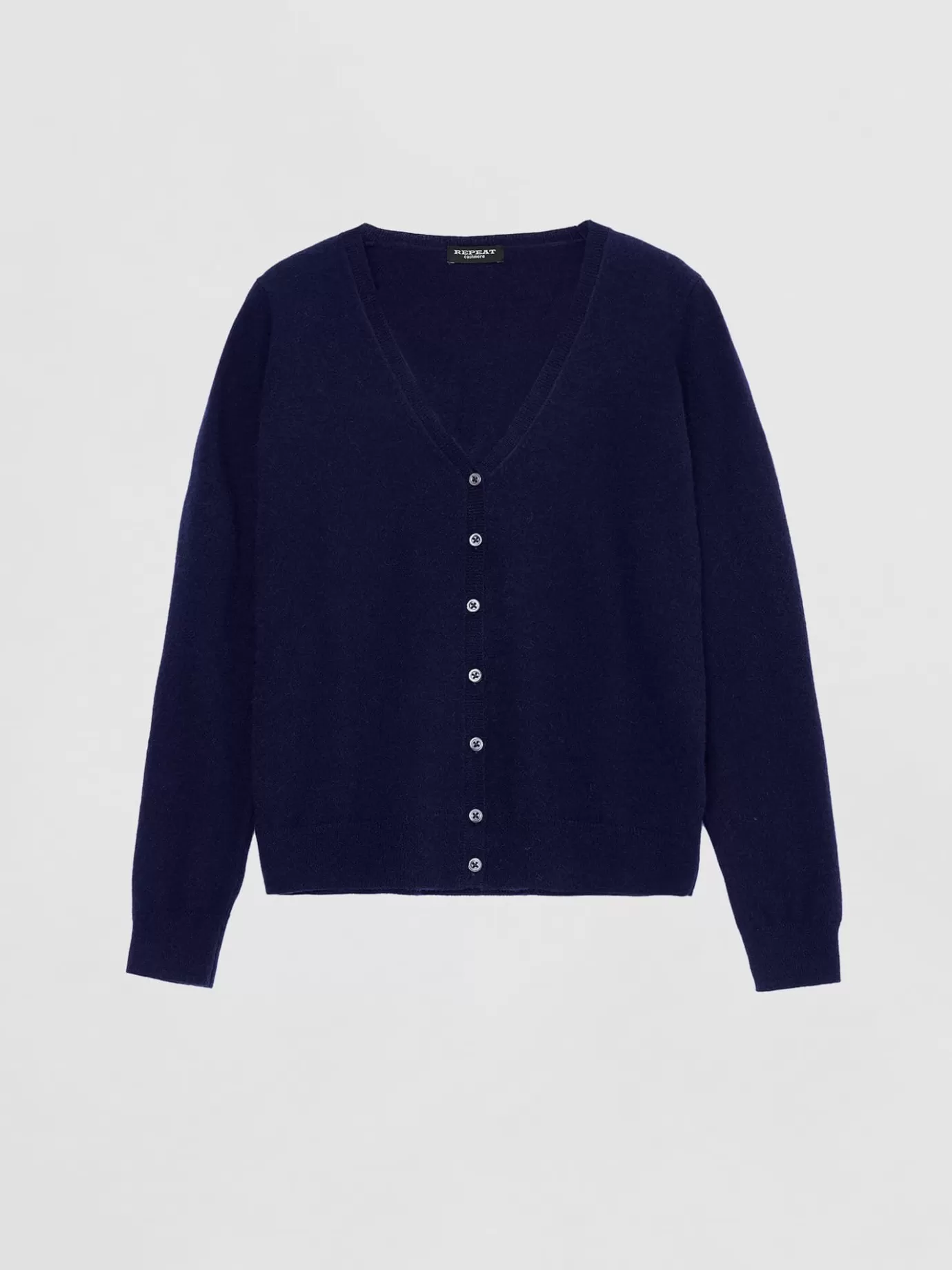 REPEAT cashmere Vesten<Basic Organisch Cashmere Vest Met V-Hals Marine