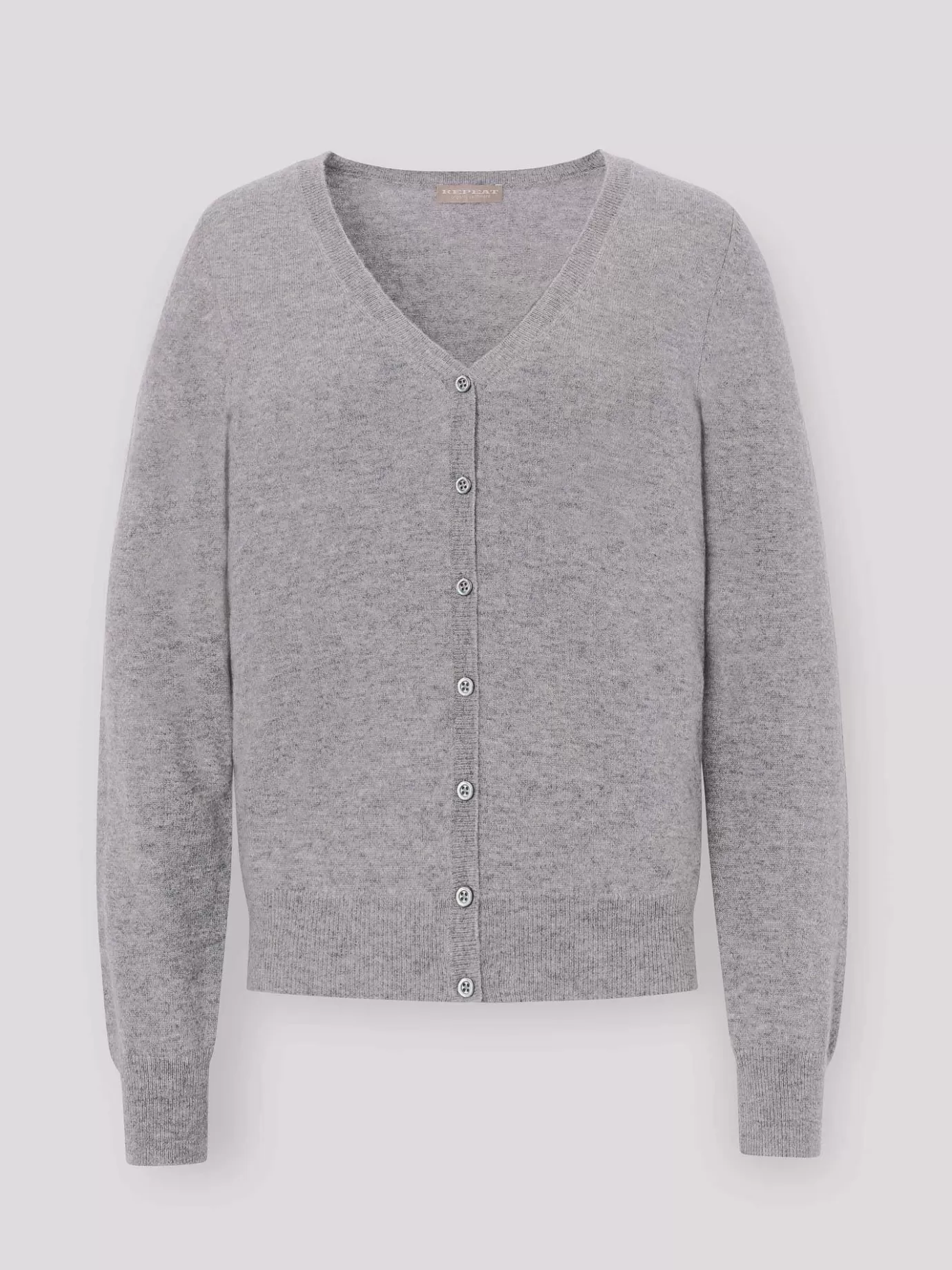 REPEAT cashmere Vesten<Basic Organisch Cashmere Vest Met V-Hals Lichtgrijs