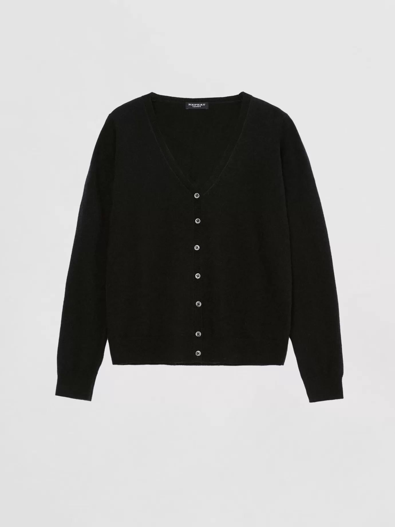 REPEAT cashmere Vesten<Basic Organisch Cashmere Vest Met V-Hals Zwart