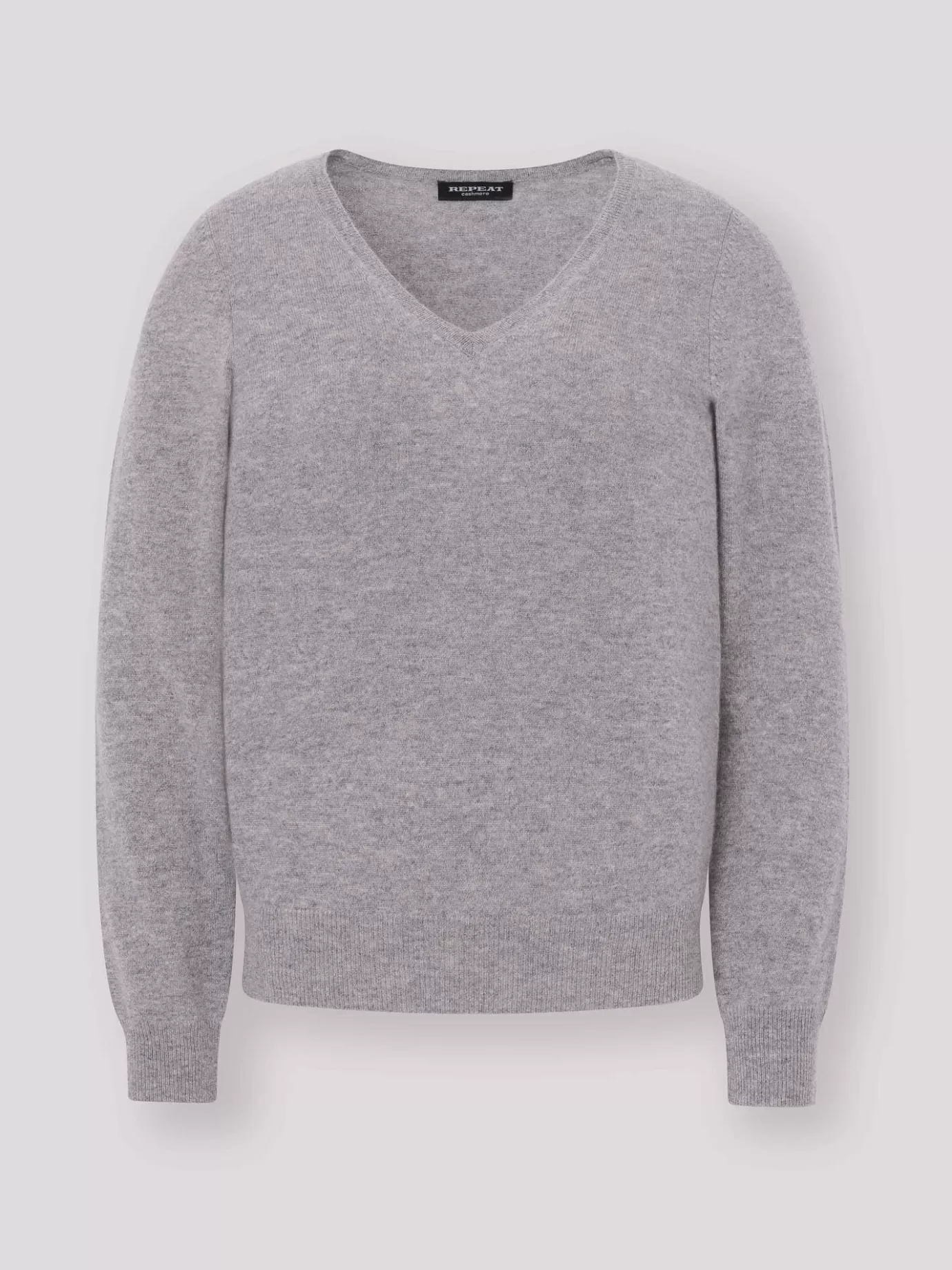 REPEAT cashmere Truien<Basic Organisch Cashmere V-Hals Trui Lichtgrijs