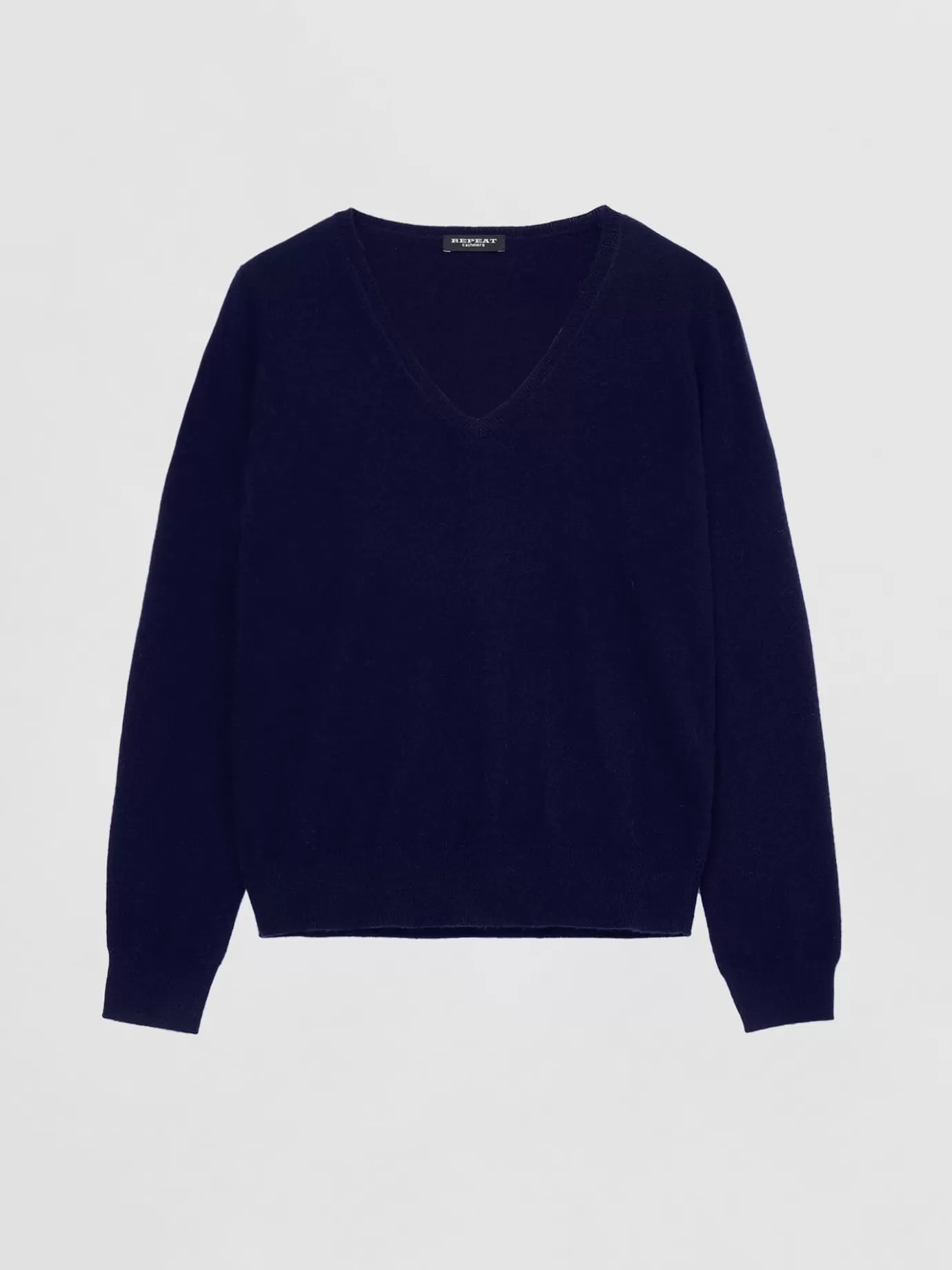 REPEAT cashmere Truien<Basic Organisch Cashmere V-Hals Trui Marine