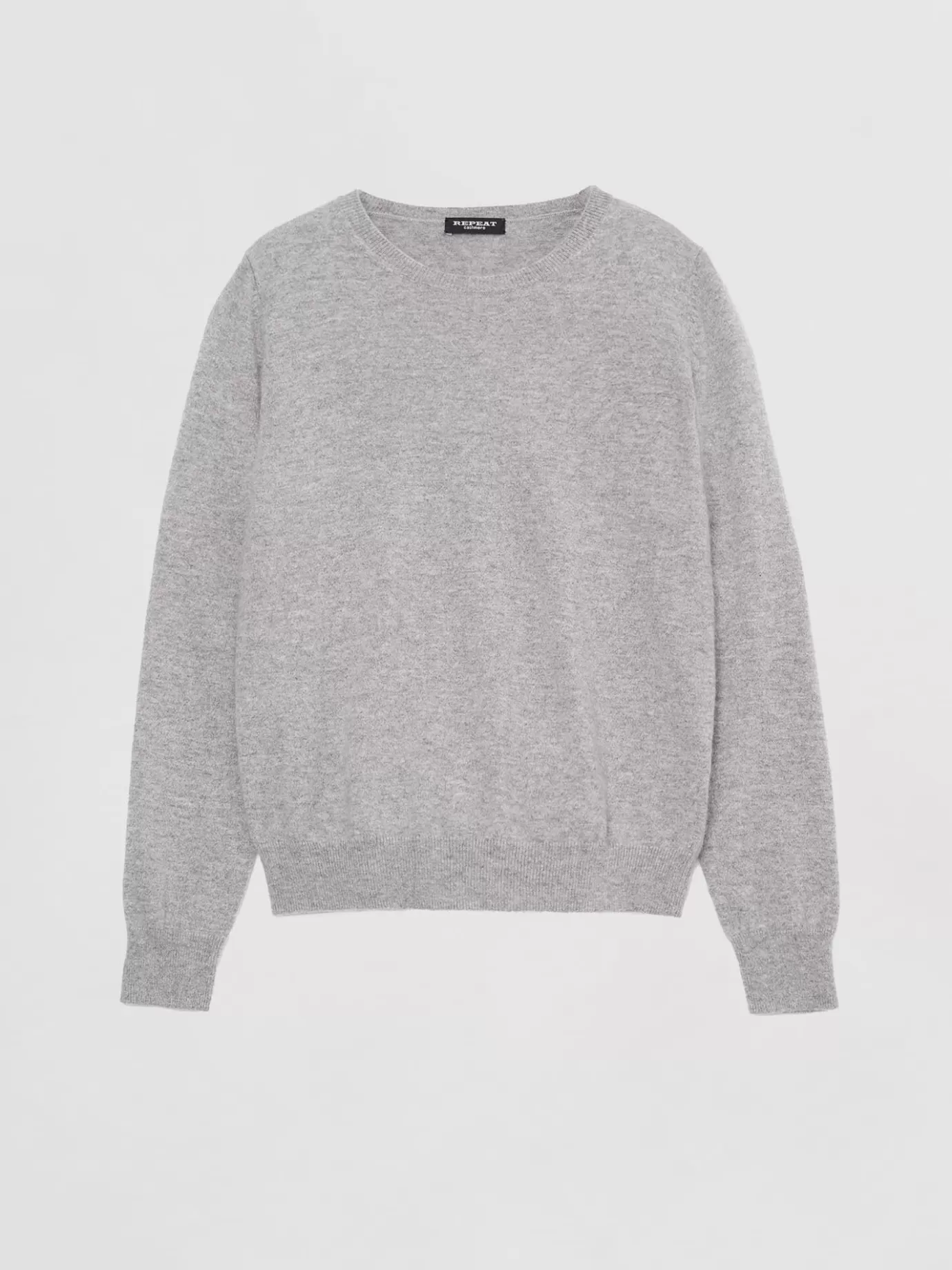 REPEAT cashmere Truien<Basic Trui Met Ronde Halslijn Lichtgrijs