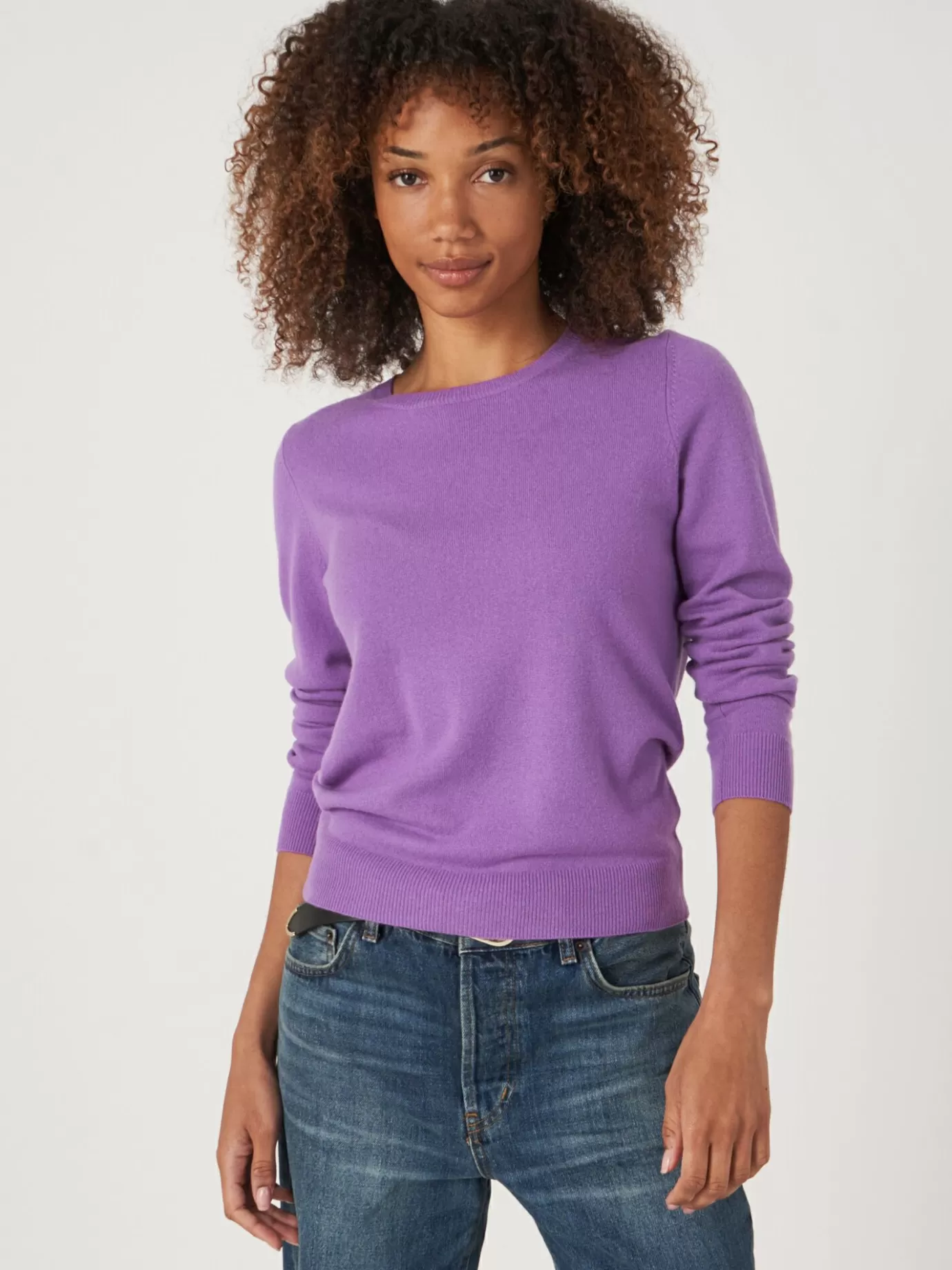 REPEAT cashmere Truien<Basic Trui Met Ronde Halslijn Lila