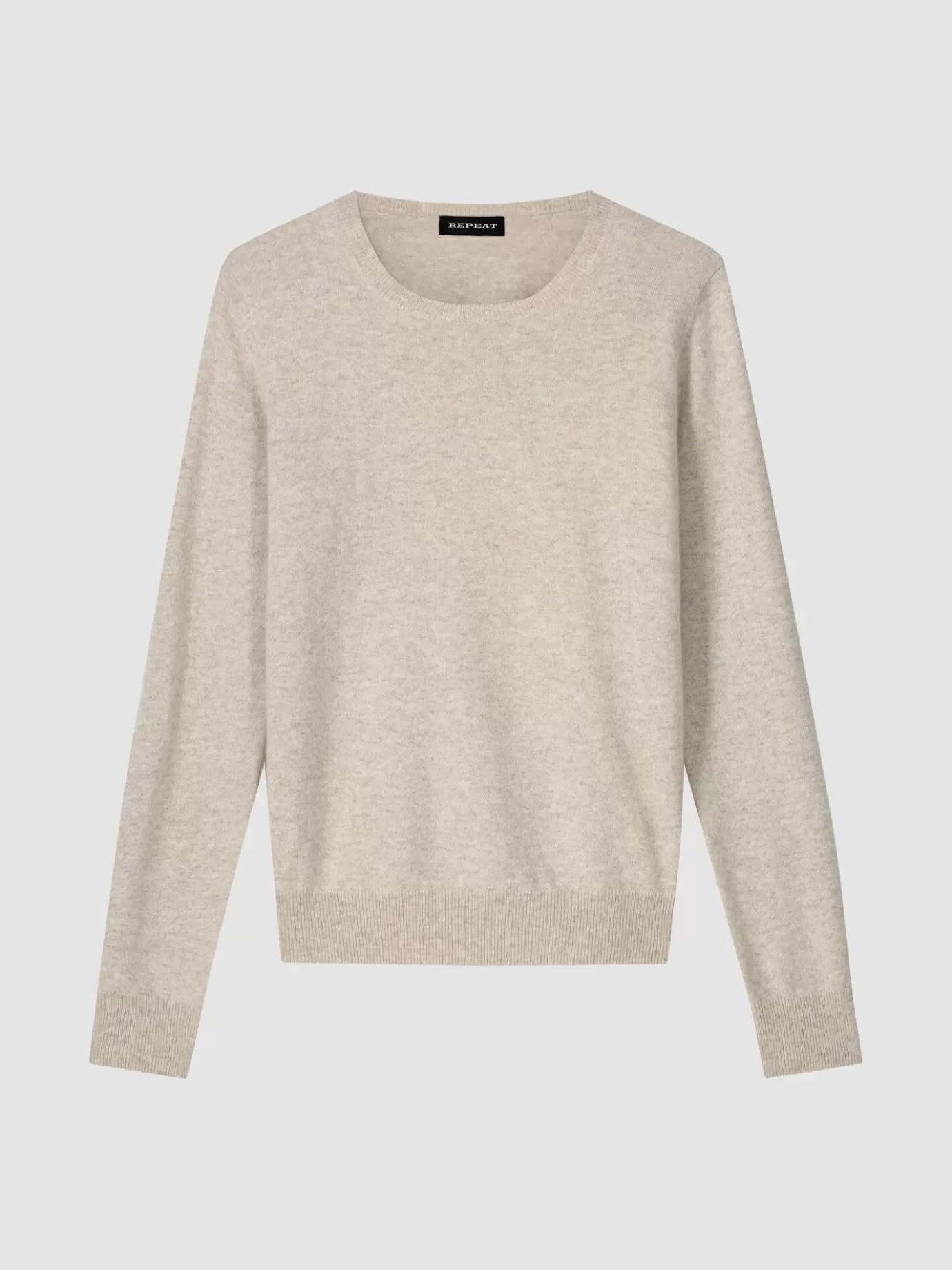 REPEAT cashmere Truien<Basic Trui Met Ronde Halslijn Beige